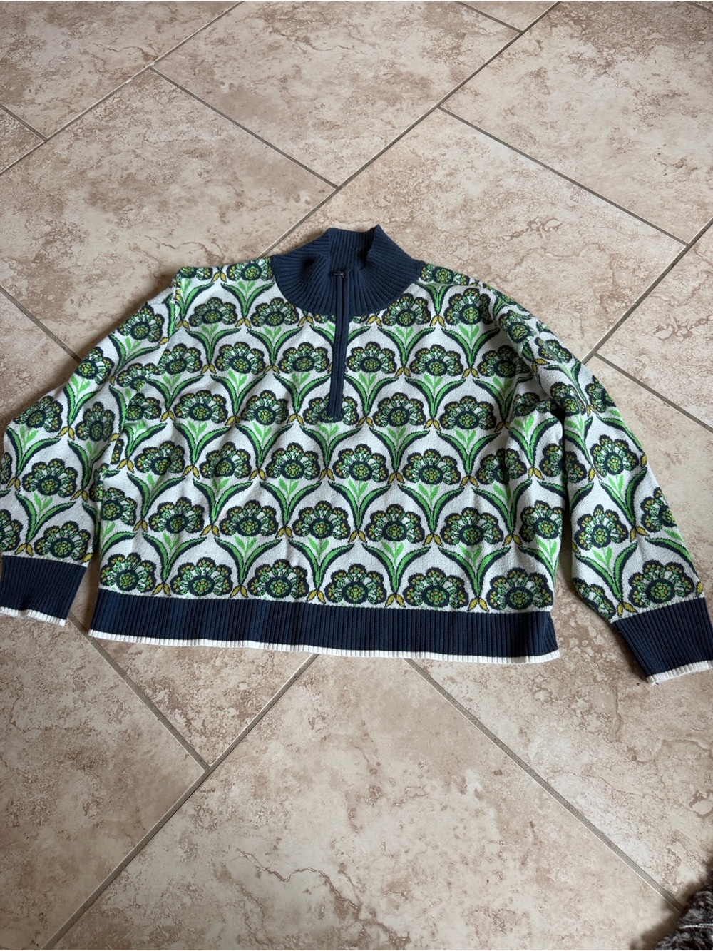 Maeve floral quarter zip size large